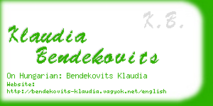 klaudia bendekovits business card